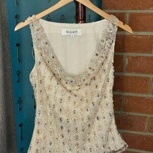 Elliatt Beaded Embellished Top – Ivory – Size S – Rare